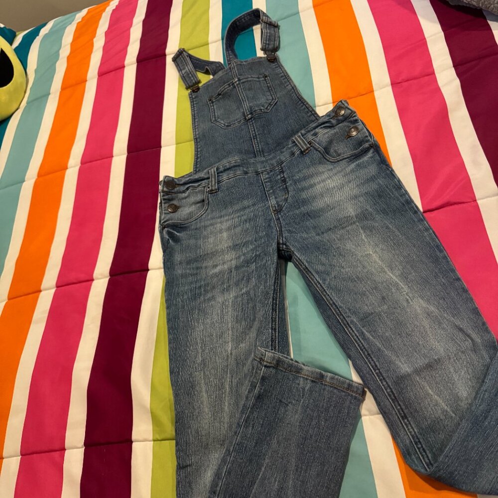 Cherokee Classic Medium Wash Denim Overalls – Adjustable Straps – Size L - Picture 2 of 8